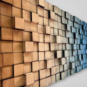 Handmade Wood Wall Art - Ombre Wall Decor - Wood Sound Diffuser