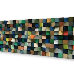 Wood Wall Art - Colorful Wall Decor - Wood Sound Diffuser