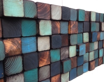 Escultura de pared de madera recuperada - Escultura rústica