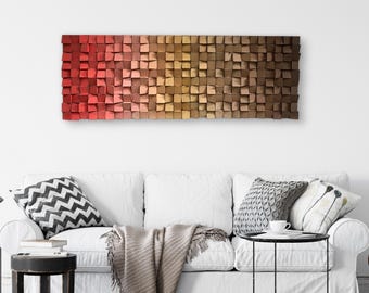 Arte mural en madera reciclada – Difusor de sonido degradado