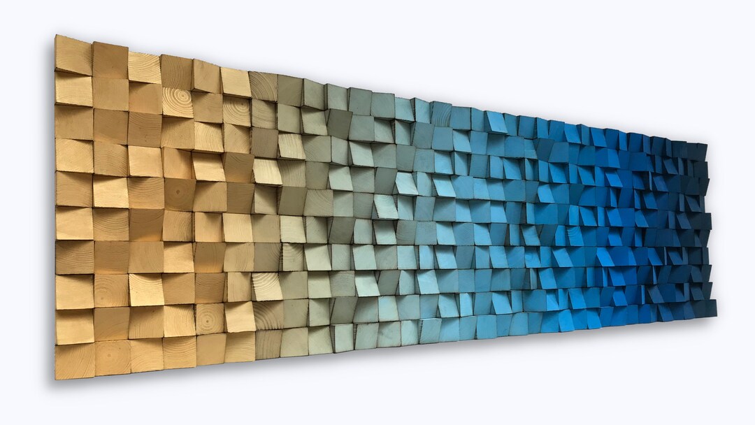 Wood Wall Art Wood Mosaic Wood Sound Diffuser Acoustic Panel - Etsy