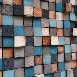 Reclaimed Wood Mosaic Wall Art – Geometric Rustic Decor - Etsy