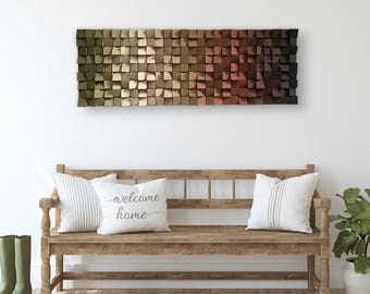 Ombre Holz Wandkunst - Sound Diffuser aus wiedergewonnenem Kiefernholz