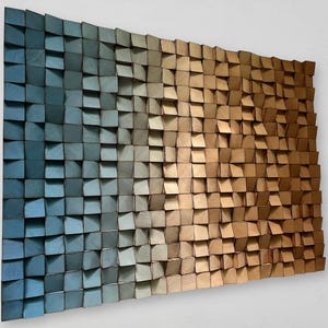 Handmade Sound Diffuser - Large Wood Wall Art - Ombre Wall Decor