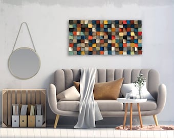 Arte mural de madera recuperada - Mosaico - Difusor de sonido