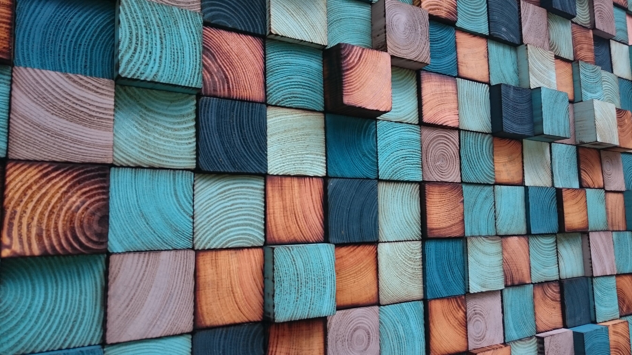 Reclaimed Wood Mosaic Wall Art – Hand-painted Gray Tones - Etsy