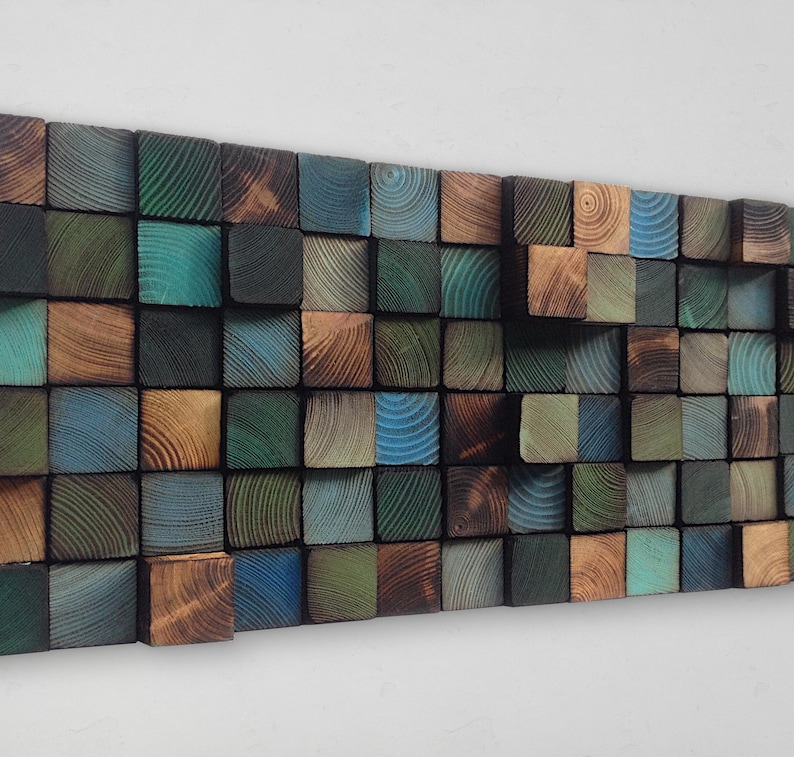 Reclaimed Wood Geometric Wall Art – Handcrafted Mosaic Sculpture - Etsy ...