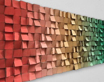 Reclaimed Wood Gradient Wall Art - Sound Diffuser