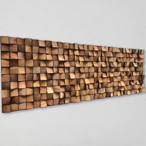 Reclaimed Wood Wall Art - Wood Sound Diffuser - Geometric Wall Decor