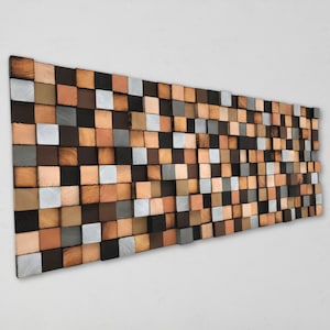 Wood Wall Art - Living Room Decor - Office Wall Art - Geometric Wall Art - 3D Wall Decor - Wooden Wall Sculpture