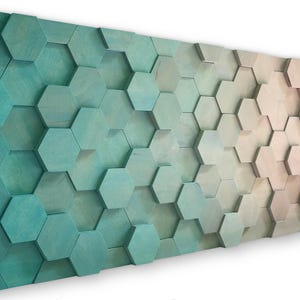 Wood Wall Decor - Hexagon Wall Art - Living Room Wall Art