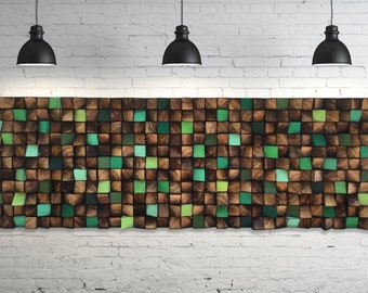 Wood Wall Art - Wood Sound Diffusor - Reclaimed Wood Art - Queen Headbord