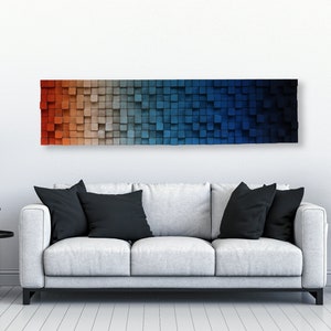 Wood Wall Art - Wood Sound Diffuser - Reclaimed Wood Art - Ombre Wall Art