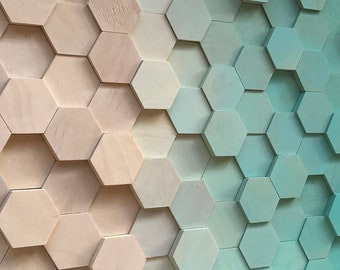 Wood Wall Art - Mosaic Wall Art - Hexagon Wall Art