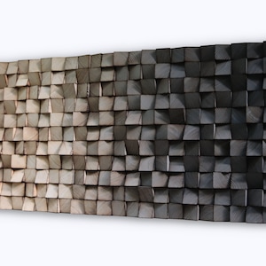 Wall Art - Wood Mosaic - Reclaimed Wood Wall Art - Sound Diffuser