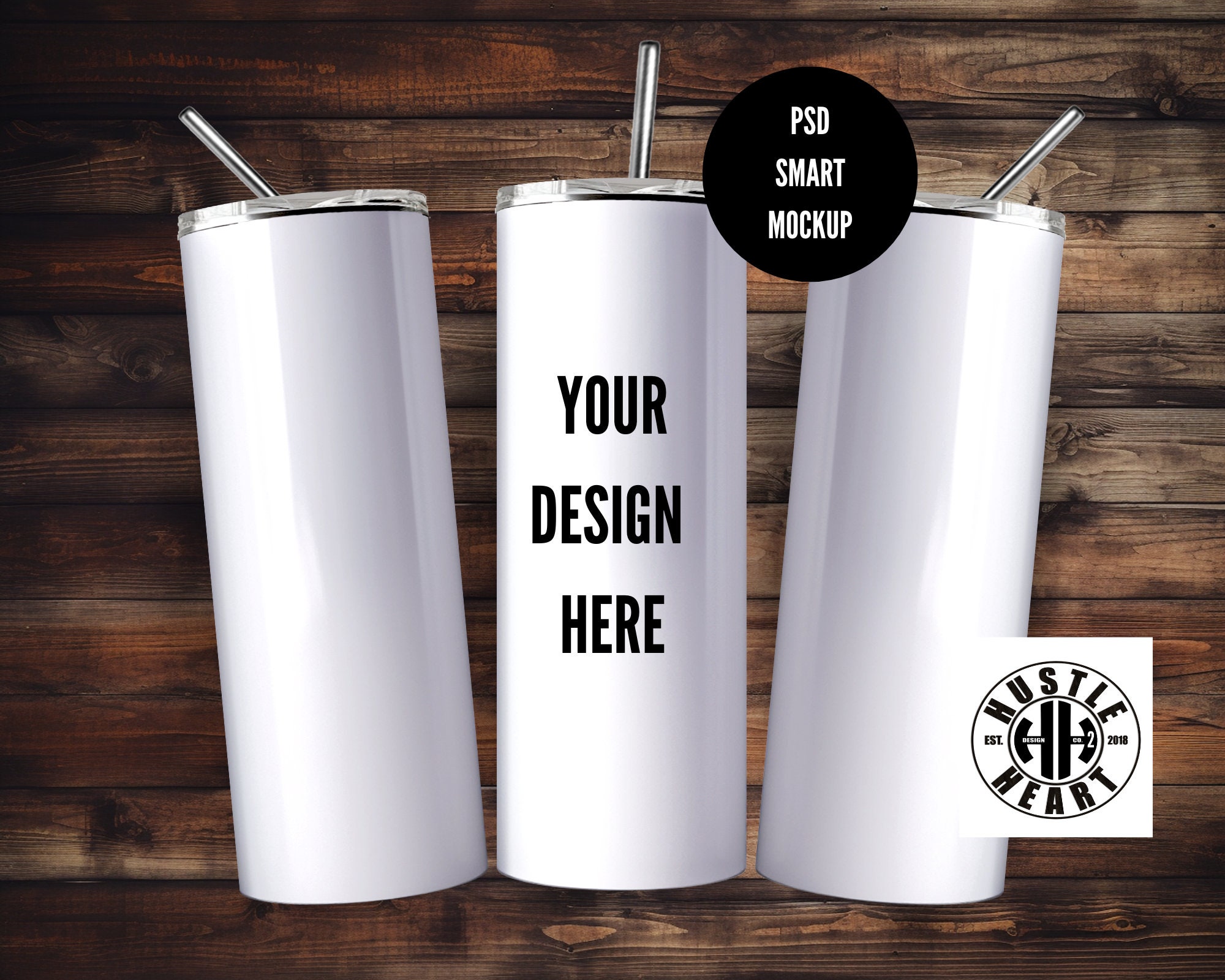 20oz Stainless Steeel Glitter Hogg Tumbler Mockup Walkthrough 