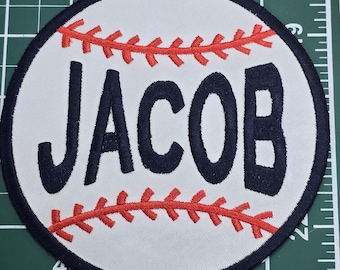 Personalized Baseball Patch, baseball patch,Embroidered Patch, Iron On, Sew On,Backpack patch, jacket patch,bag patch, hat patch, name patch