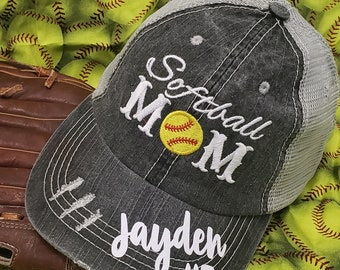 Softball Mom Hat | Softball Hat | Softball Mom Cap | Softball Cap |trucker hat | Softball Mom | softball | Mom gift | Mother's Day Gift |h1