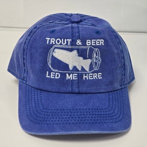 Trout Fishing hat for husband fishing gift for dad Gift for Fisherman fly Fishing gift for husband Custom Fishing hat trout and beer