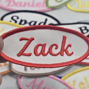Name Patch Iron On Name Tag Custom Name Iron On Patch Uniform Patch Name Badge Garage Name Patch vintage name patch Personalized Embroidered