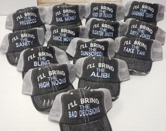 I'll bring the Alcohol bad decisions Bail Money Wine Personalized Gift Best Friend Gift Party Alibi bachelorette party I'll bring the hat
