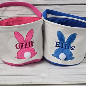 Custom Easter Basket Boy Personalized Easter Basket Kids Easter Basket Bunny Basket  Monogrammed Embroidered Custom name basket for boys