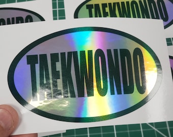 taekwondo sticker holographic car sticker, bumper stickers, computer sticker, waterproof stickers, decorative stickers, tkd, tkd sticker