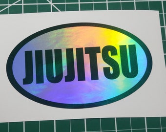 Jiujitsu sticker holographic car sticker, bumper stickers, computer sticker, waterproof stickers, decorative stickers, bjj, bjj sticker,