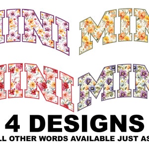 Floral Mini Varsity PNG, Sublimation Png,Retro Mini Png, Sublimation Design, Mom Png, Mini Shirt Design, Mother&#39;s Day PNG, Boho png