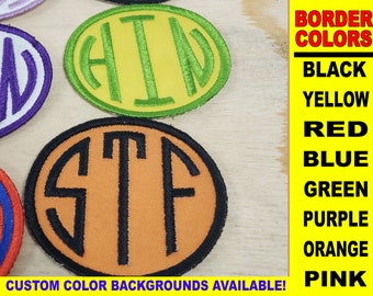 Personalized Circle Monogram Initials Name Patch- Backpacks, Jackets, Hats - Iron On Or Sew On Patch custom patch - monogram patch