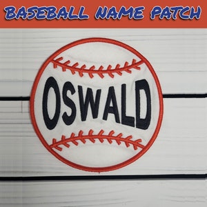 Personalized Baseball Patch, baseball patch,Embroidered Patch, Iron On, Sew On,Backpack patch, jacket patch,bag patch, hat patch, name patch
