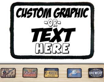 3" x 2" Custom Patch, Custom Patch, Personalized Patch, Personalized Patches, Iron On Patch, Logo Patch, Rectangle Patches, Printed Patch