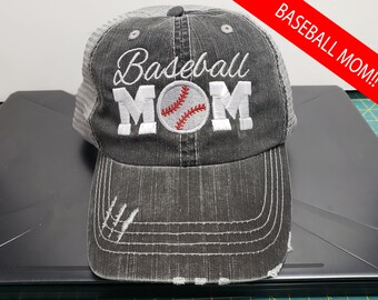 Baseball Mom Cap with Optional Number