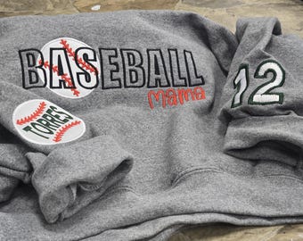Baseball Mom Sweatshirt Mother's Day Gift for Baseball Mom Sweater for Baseball Season embroidered Baseball Mom Shirt Baseball Sweatshirt