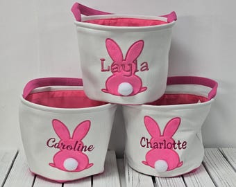 Easter Basket Girl Easter basket Custom Bunny Girl Basket for Kids with Name Monogrammed Easter Gift Great for Egg Hunts and Easter Morning