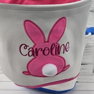 Easter Basket Personalized Embroidered Bunny Basket Kids Name Easter Basket Baby First Easter Gift Boys Girls Easter Baskets Custom Gift