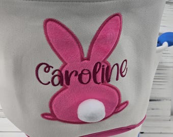 Easter Basket Personalized Embroidered Bunny Basket Kids Name Easter Basket Baby First Easter Gift Boys Girls Easter Baskets Custom Gift
