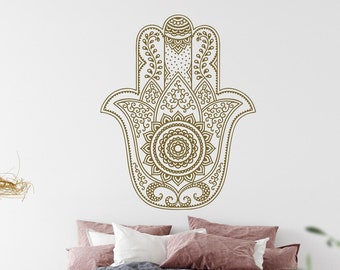 Hamsa Hand Vinyl Decal, Boho Home Decor, Fatima Hand Sticker LO171