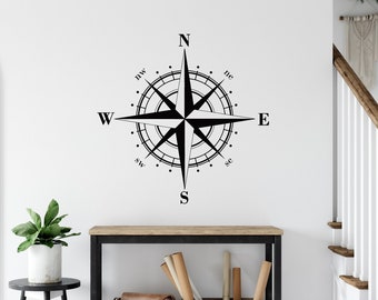 Naklejka ścienna z kompasem morskim: Windrose Decor LO109