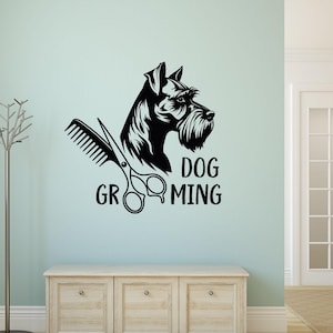 Dog Grooming Wall Decal, Grooming Wall Decor,lGrooming Salon Wall Art, Pet Salon Design, Vetirinary Decals, Grooming Salon Sign LO209