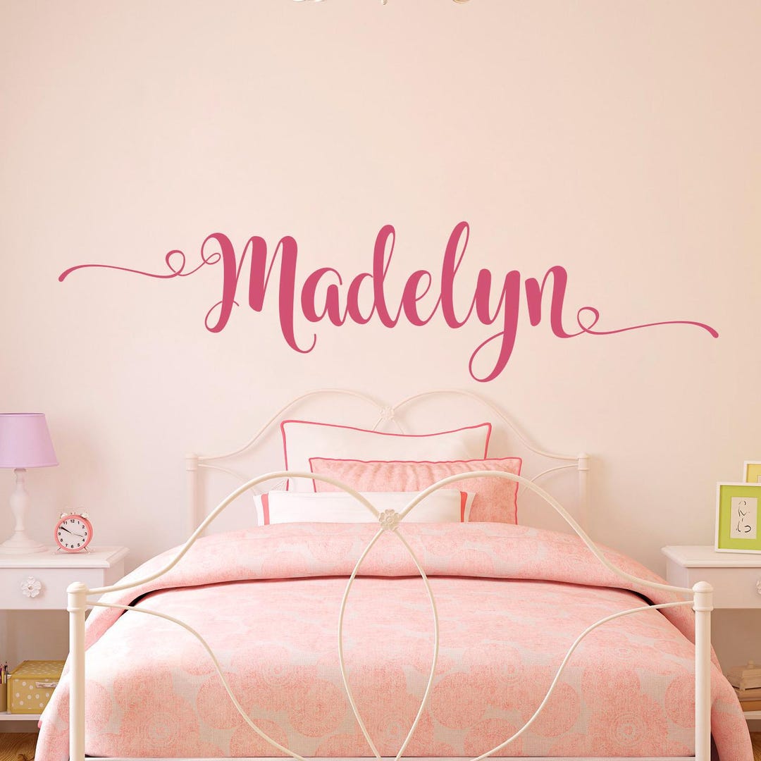 Personalized Swirly Name Wall Decal - Girls Nursery Decor - Etsy