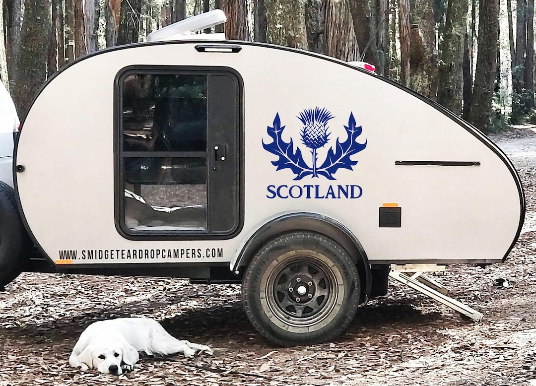 Scotland Caravan Sticker Thistle Vinyl Wall Decal: Floral Emblem of Scotland, Car, Trailer ...