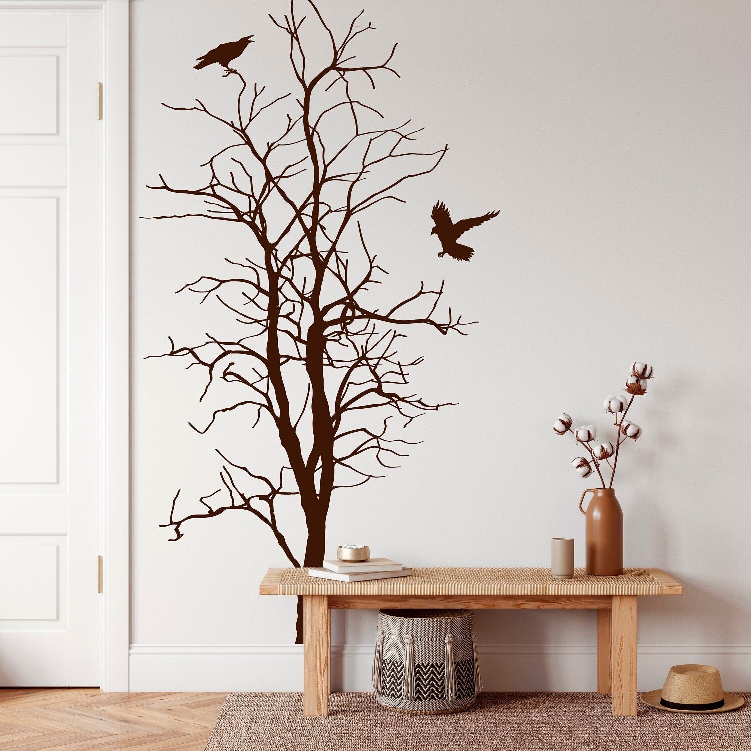 Tree Wall Decal With Birds: Nature Vinyl Wall Art LO56 - Etsy