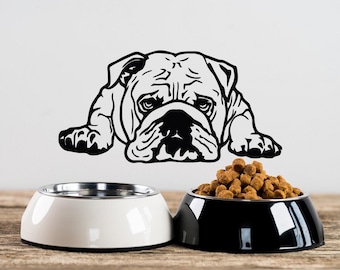 English Bulldog Vinyl Wall Decal: Dog Lover Gift LO129
