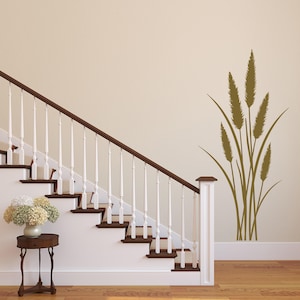 Reeds Wall Decal, Tall Grass Decal, Grass Wall Decor, Pmpass Grass Decal for Bedroom Home, Living Room, Tall Grass Wall Art LO195