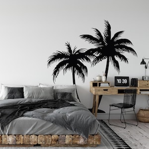 Palm Tree Wall Decal, Tropical Wall Decor, 2 Palm Trees Vinyl Sticker, Large Palm Tree Decal, Tropical Palm Trees Nursery, Home Decor LO156