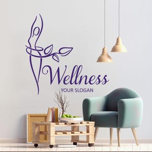 Wellness Wall Decal, Massage Salon, Beauty SPA Salon,  Wellnes Center Decor,  Personalized Spa Sign LO199