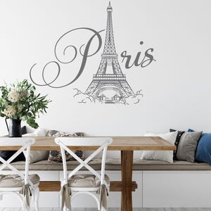 Calcomanía de pared de la Torre Eiffel de París, decoración de pared de París, arte de pared de la Torre Eiffel, calcomanía de pared de la Torre Eiffel, decoración de pared moderna única, decoración de dormitorio LO148
