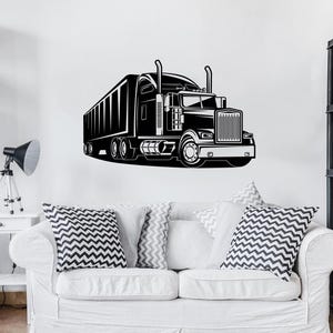 Big Truck Decal, Truck Wall Decal, Automobile Wall Decor Truck Wall Sticker, Large Truck Decor Garage Bedroom Home Boy Room Wall Decor L0149