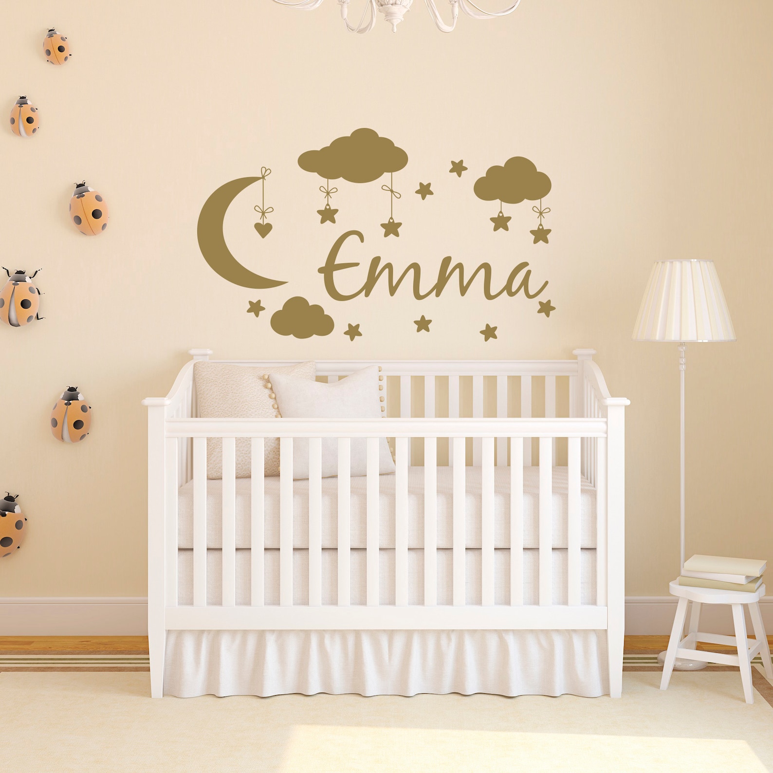 Personalized Name Wall Decal: Baby Girl Nursery Decor With Moon, Stars ...